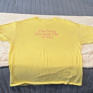 LONELY GHOST Yellow Tee with Black Graphic